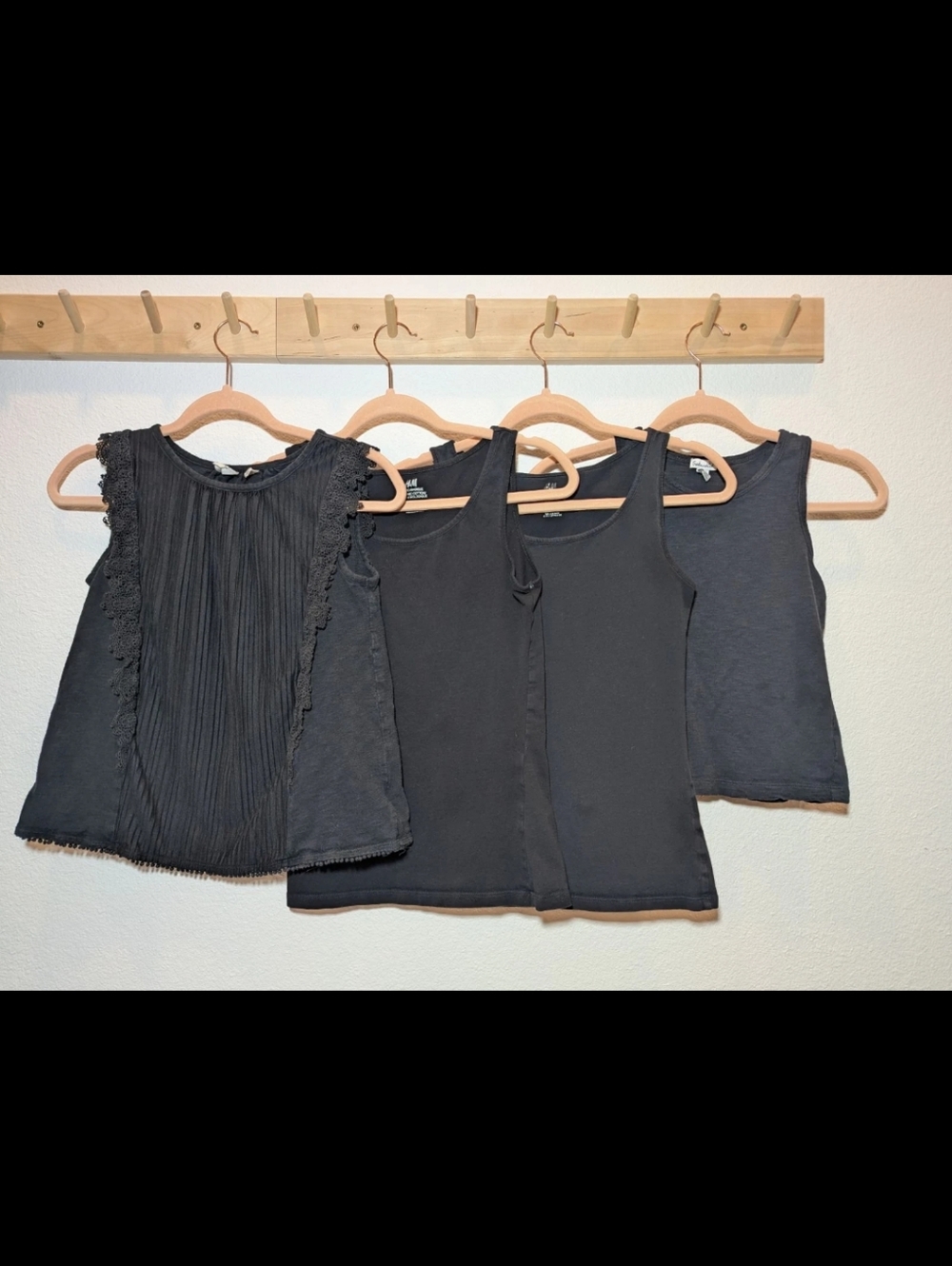 Splendid and Gap Black Girls Tank & Top Set - 4 Pack
